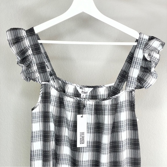 NWT BB Dakota Plaid Sleeveless Maxi Dress Size S - Picture 5 of 16